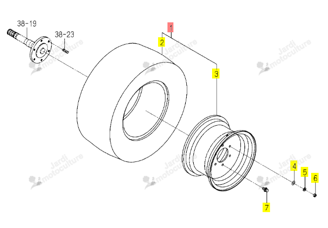 Roue 23x10.5-12 Iseki 1832-317-200-10