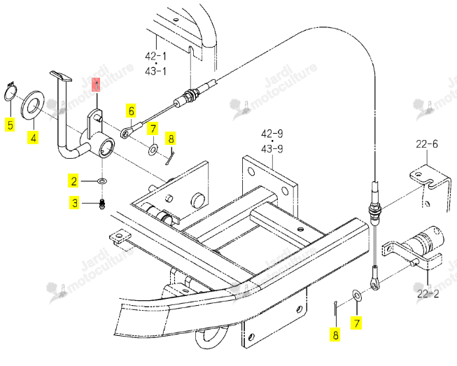 PEDALE DIFFERENTIEL ISEKI 1832-216-210-10