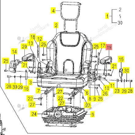 Accoudoire G Iseki 1832-611-227-00