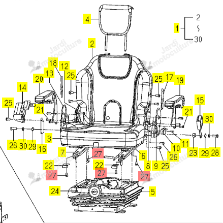 Vis de Glissière Iseki 1832-611-234-00