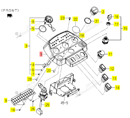 Support Interrupteurs ISEKI 1832-670-810-00