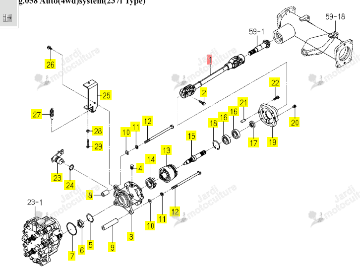Arbre 4WD Iseki 1832-431-610-00