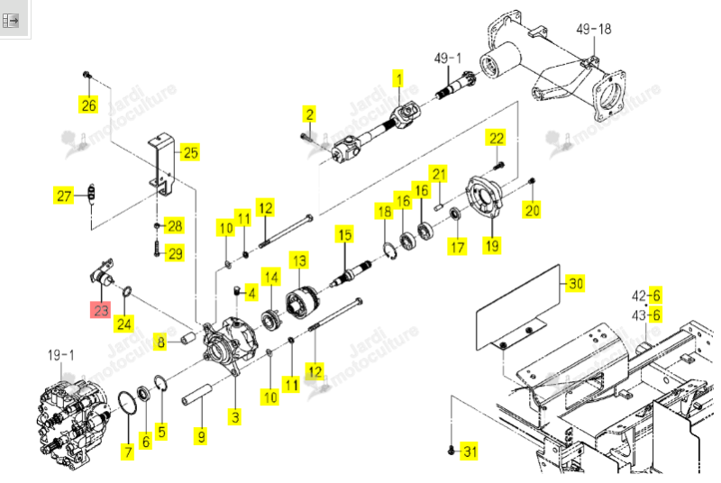 BRAS 4WD ISEKI 1832-431-220-00