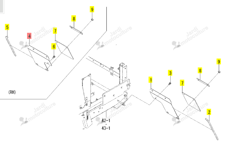 Garde Boue Droit Iseki 1832-412-230-10