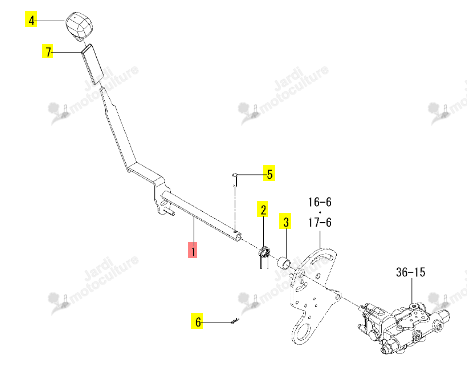 Levier Position Relav Iseki 1845-505-410-10