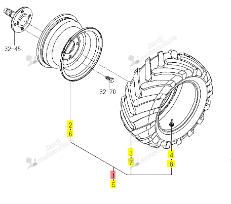 ROUE AV G INDUST R4 18X8.50-10 ISEKI 1845-437-410-10