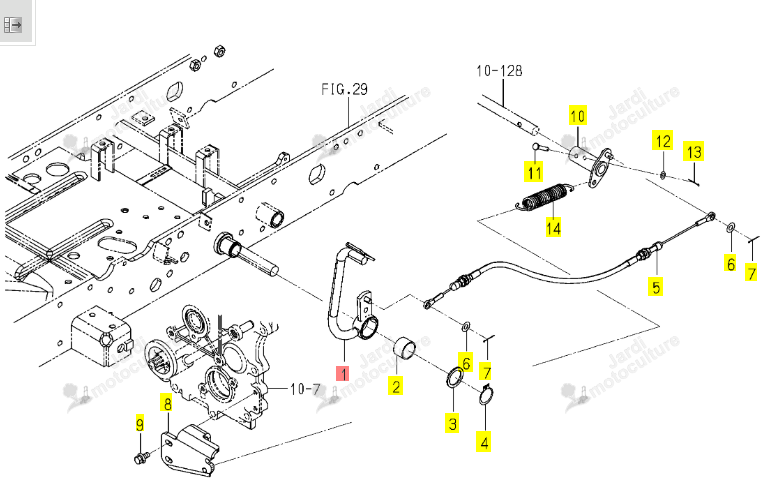 PEDALE BOCAGE DIFF. ISEKI 1845-313-210-00