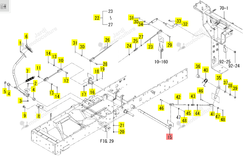 Arbre Cde Frein Iseki 1845-312-290-10