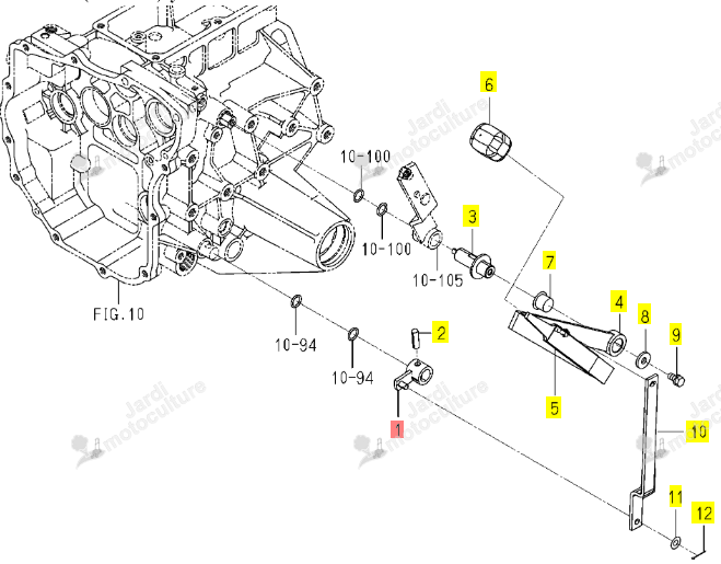 Bras PTO Centrale Iseki 1836-271-410-00