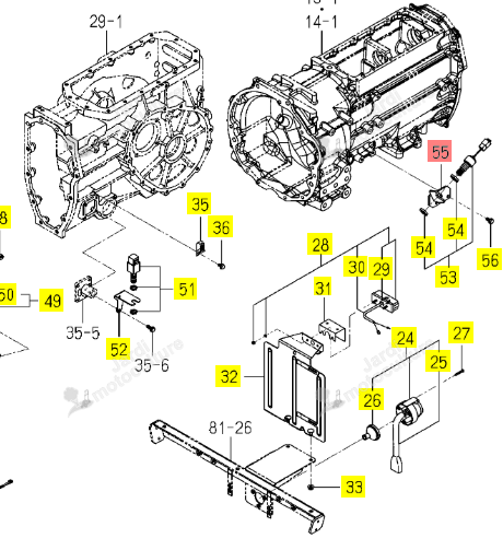 Support Inter Embrayage Iseki 1834-654-260-00
