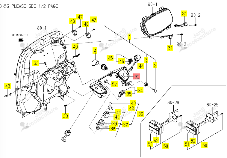 Panneau Cdes Interrupteurs Iseki 1834-652-220-00