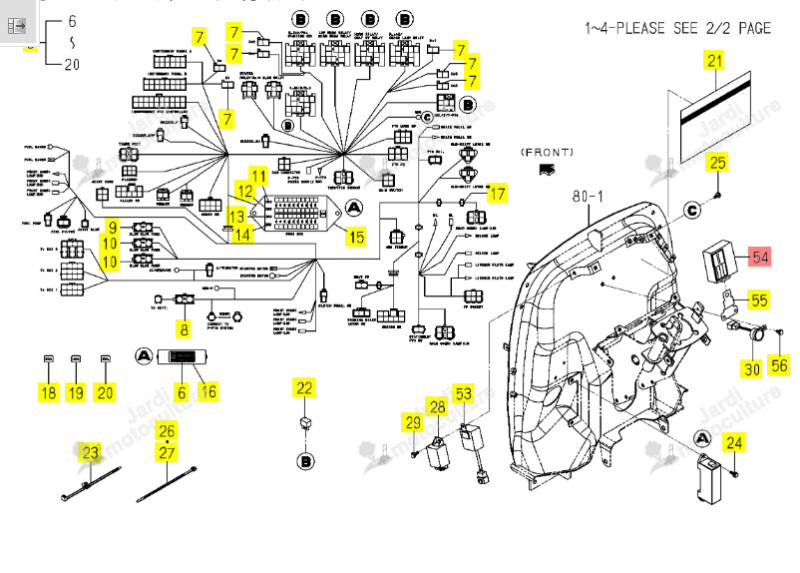 COMMANDE PTO/ST ISEKI 1837-652-640-40