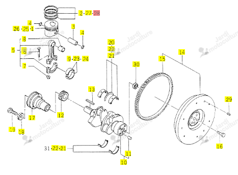 JEU DE SEGMENTS ISEKI 6212-126-009-00