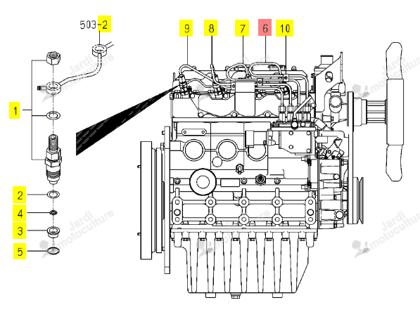 Tube d'injecteur ISEKI 6215-411-091-30
