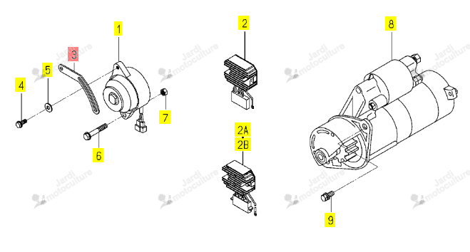 Bretelle d'alternateur Iseki 6213-674-004-20