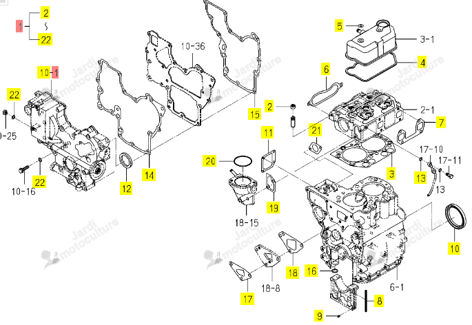 Pochette de Joints Moteur Iseki 6287-810-054-00