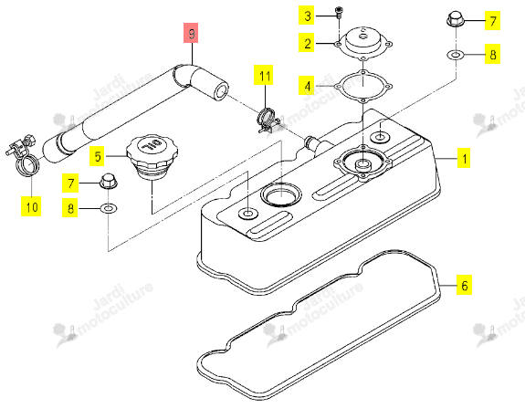 Durite de Reniflard Iseki 6209-366-022-10