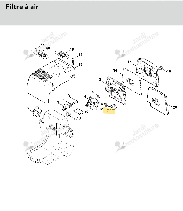 Bouton starter débroussailleuse Stihl Jardi Motoculture
