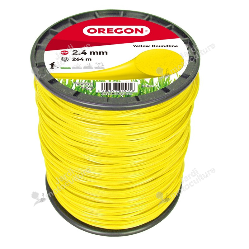 Fil Débroussailleuse Nylon Jaune 2,4 mm x 264 m Oregon 69-365-Y