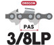 GUIDE CHAINE TRONCONNEUSE OREGON 160SXEA074 - 40CM - 16" - PAS 3-8 LP- JAUGE 1.3 MM - 0.50 - 55 MAILLONS