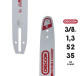 GUIDE CHAINE TRONCONNEUSE OREGON 140SDEA041 35CM - 14" - PAS 3-8LP - JAUGE .050 - 1.3MM - 52 MAILLONS - 52 ENTRAINEURS