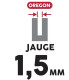 GUIDE CHAINE TRONCONNEUSE OREGON 188SFHD009 - 45CM - PAS 3-8 - JAUGE 1,50 MM - 0.058 - 68 MAILLONS - 68 ENTRAINEURS