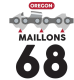 GUIDE CHAINE TRONCONNEUSE OREGON 188SFHD009 - 45CM - PAS 3-8 - JAUGE 1,50 MM - 0.058 - 68 MAILLONS - 68 ENTRAINEURS