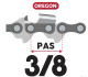 GUIDE CHAINE TRONCONNEUSE OREGON 203RNDD025 - 50CM - 20" - PAS 3-8 - JAUGE 1.6 MM - .063 - 72 MAILLONS - 72 ENTRAINEURS