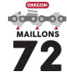GUIDE CHAINE TRONCONNEUSE OREGON 203RNDD025 - 50CM - 20" - PAS 3-8 - JAUGE 1.6 MM - .063 - 72 MAILLONS - 72 ENTRAINEURS