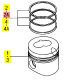 JEU SEGMENTS ISEKI 6212-124-004-10