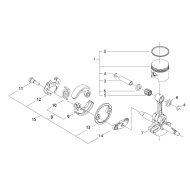 Segments A101000160 pour piston de débrousailleuse Echo - Shindaiwa