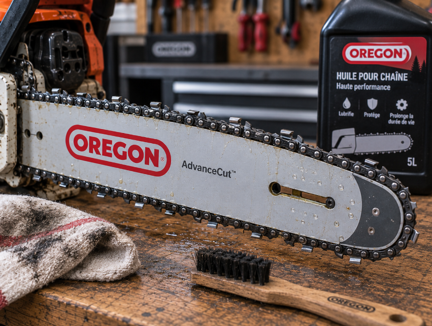 Entretien de chaîne Oregon à l’atelier