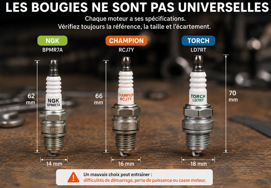 Les bougies ne sont pas universelles. 