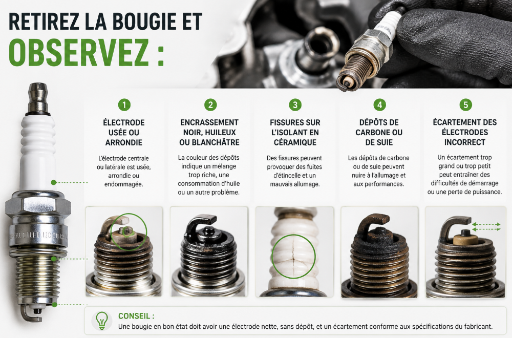Signe d'usure d'une bougie