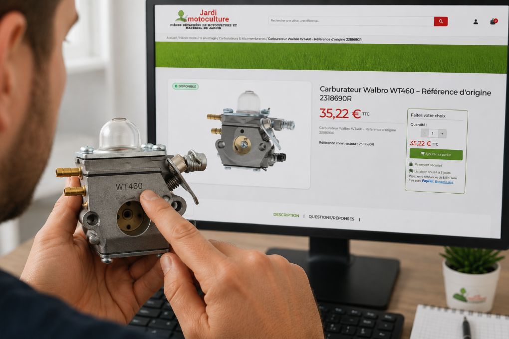 Recherche carburateur sur jardimotoculture 
