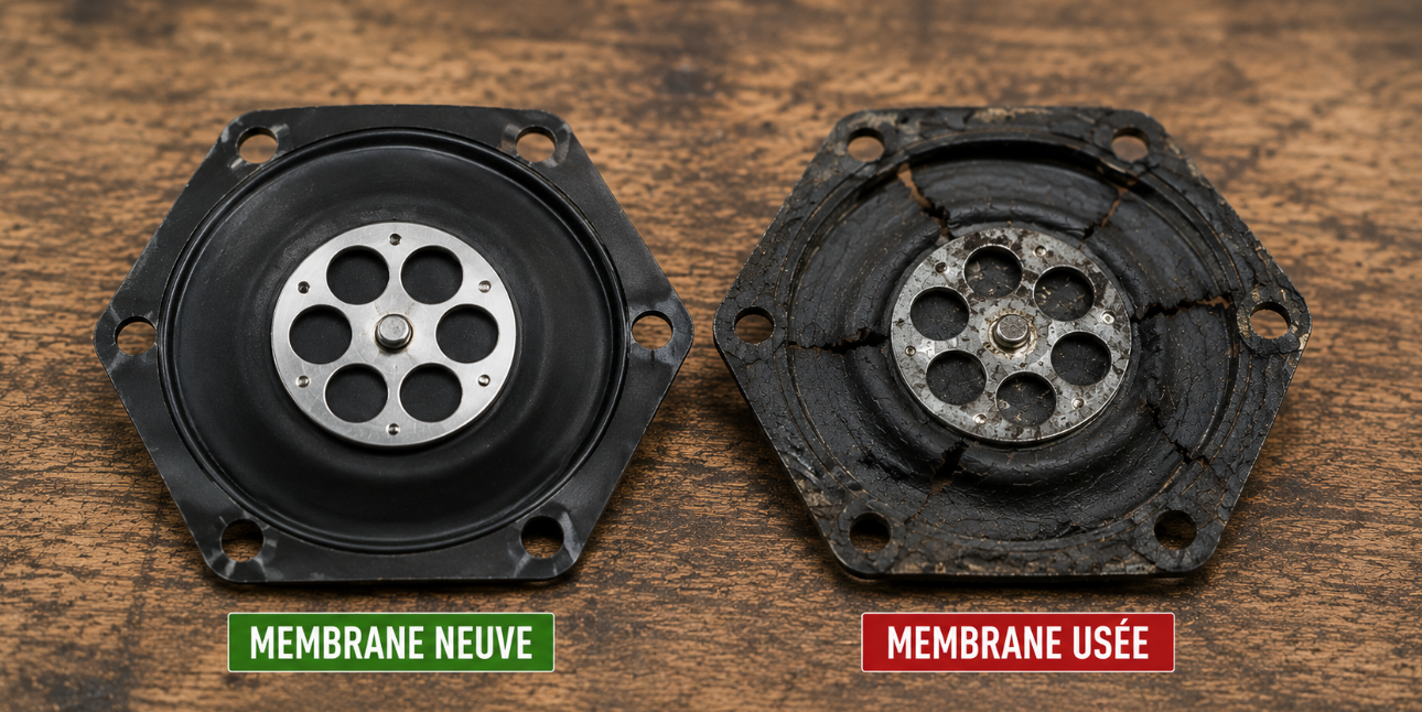 Une membrane neuve et une usée