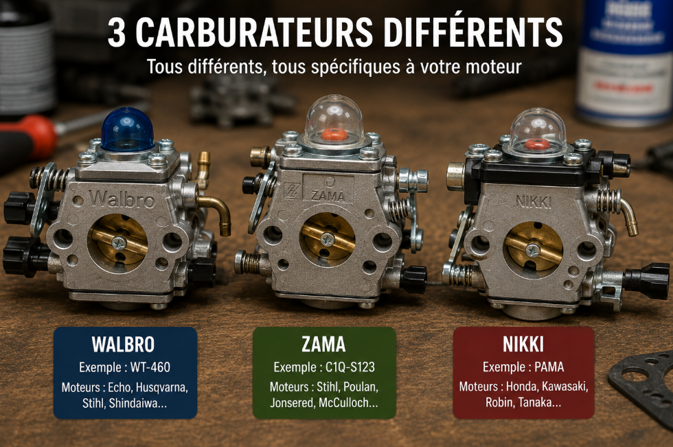 Diff&eacute;rent carburateurs