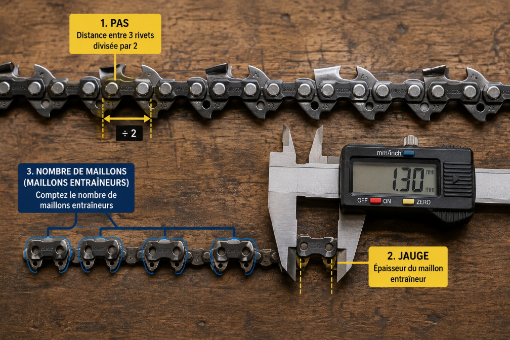 Comment identifier la chaîne compatible avec votre tronçonneuse