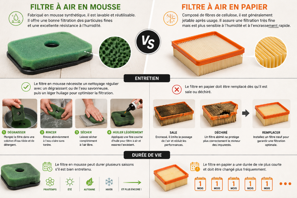 Nettoyage du filtre &agrave; air 