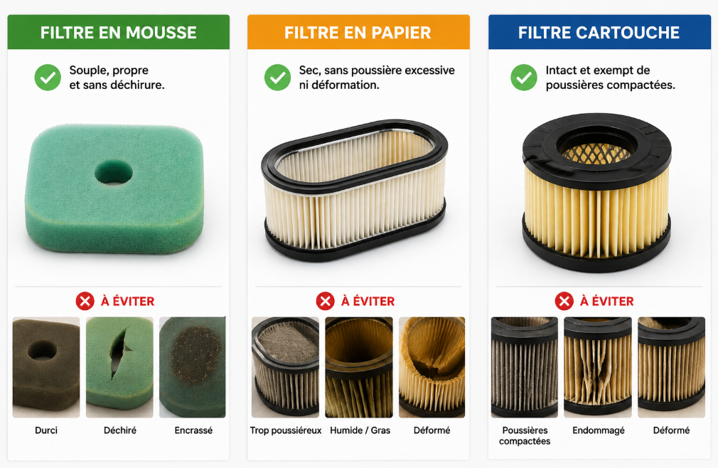 Cause de changement de filtre à air
