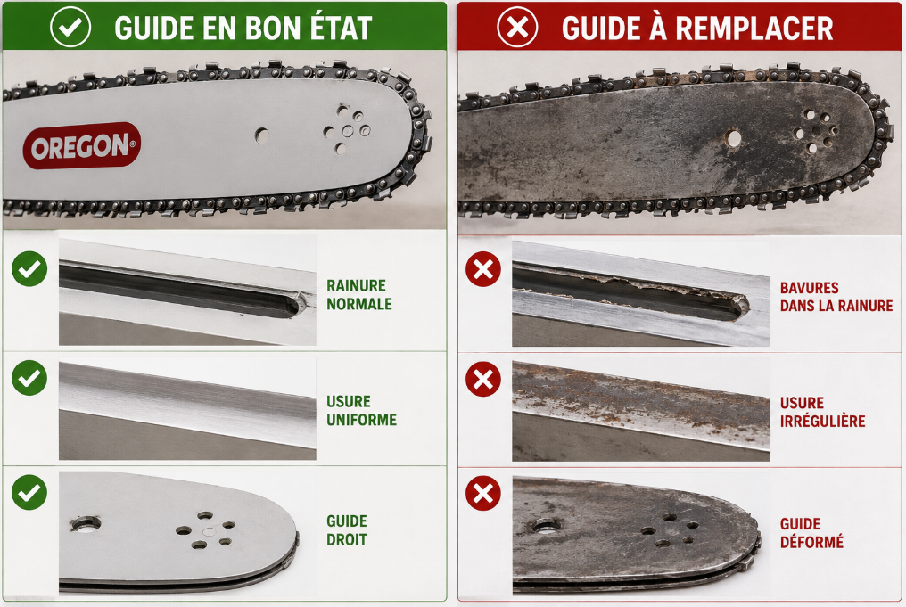 Comparatif d&rsquo;&eacute;tat du guide-cha&icirc;ne