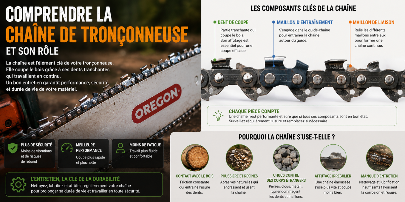 Comprendre la cha&icirc;ne de tron&ccedil;onneuse 