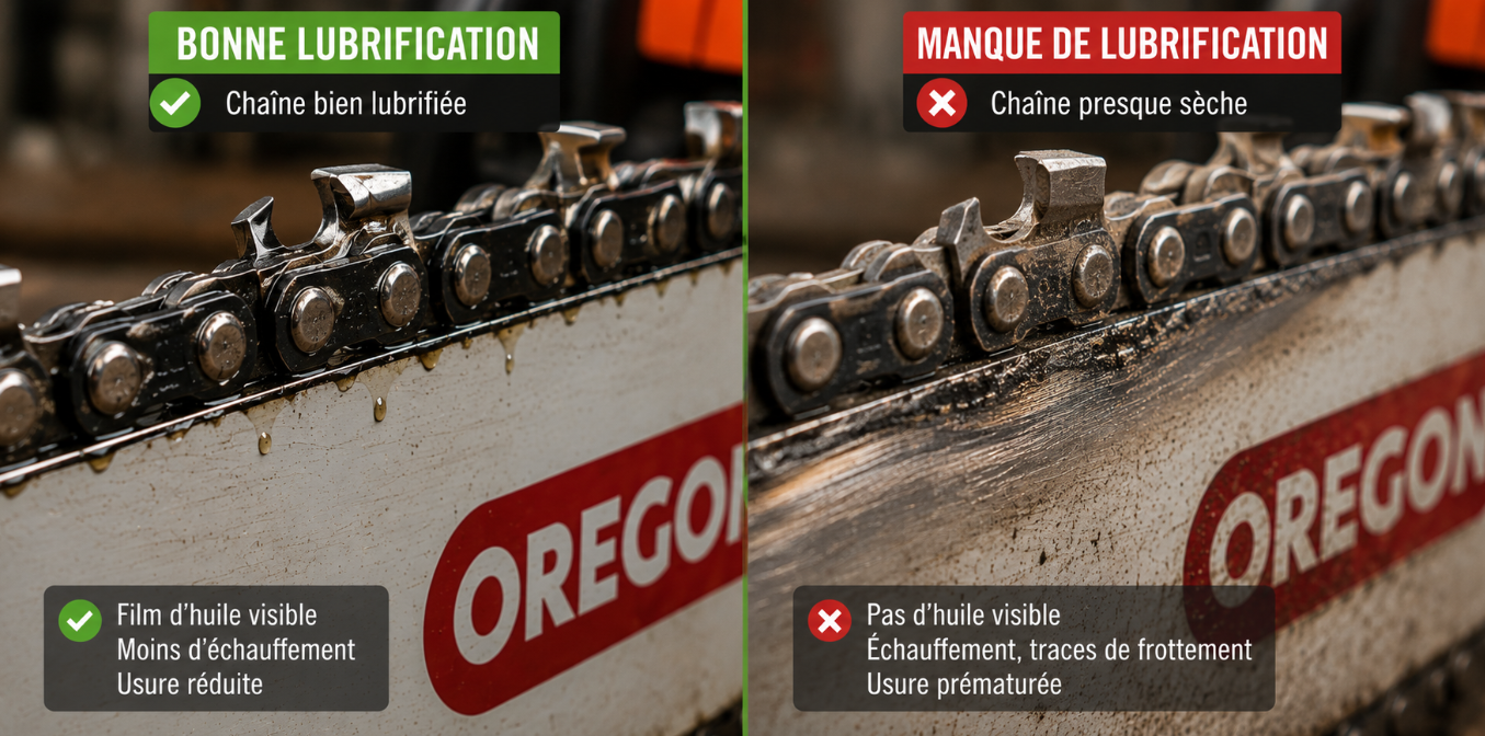 Comparatif de lubrification de cha&icirc;ne