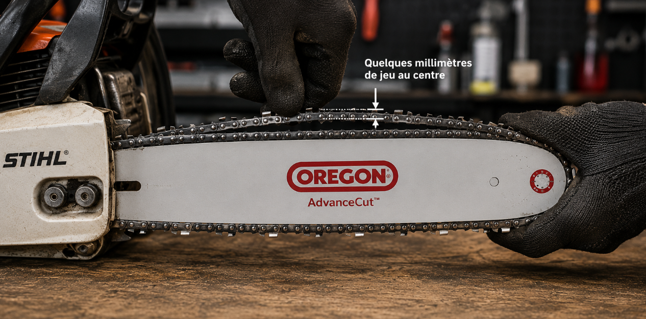 V&eacute;rification de la tension de cha&icirc;ne STIHL