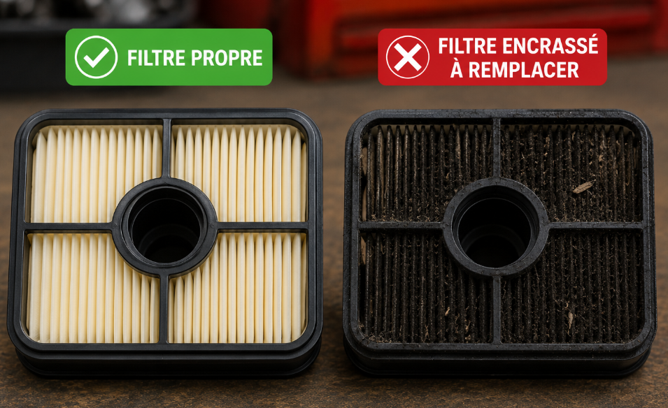 Filtre à air propre VS filtre à air sale