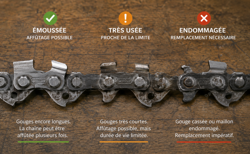 Chaîne usée