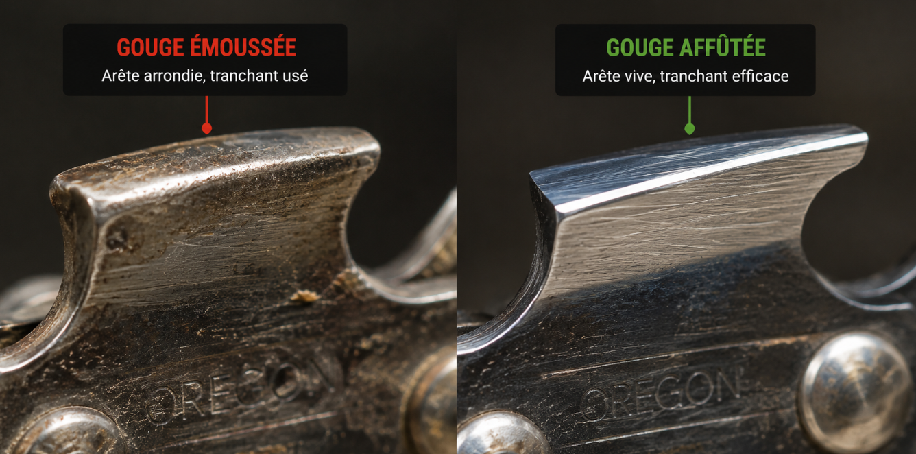Gouge &eacute;mouss&eacute;e VS gouge aff&ucirc;t&eacute;e