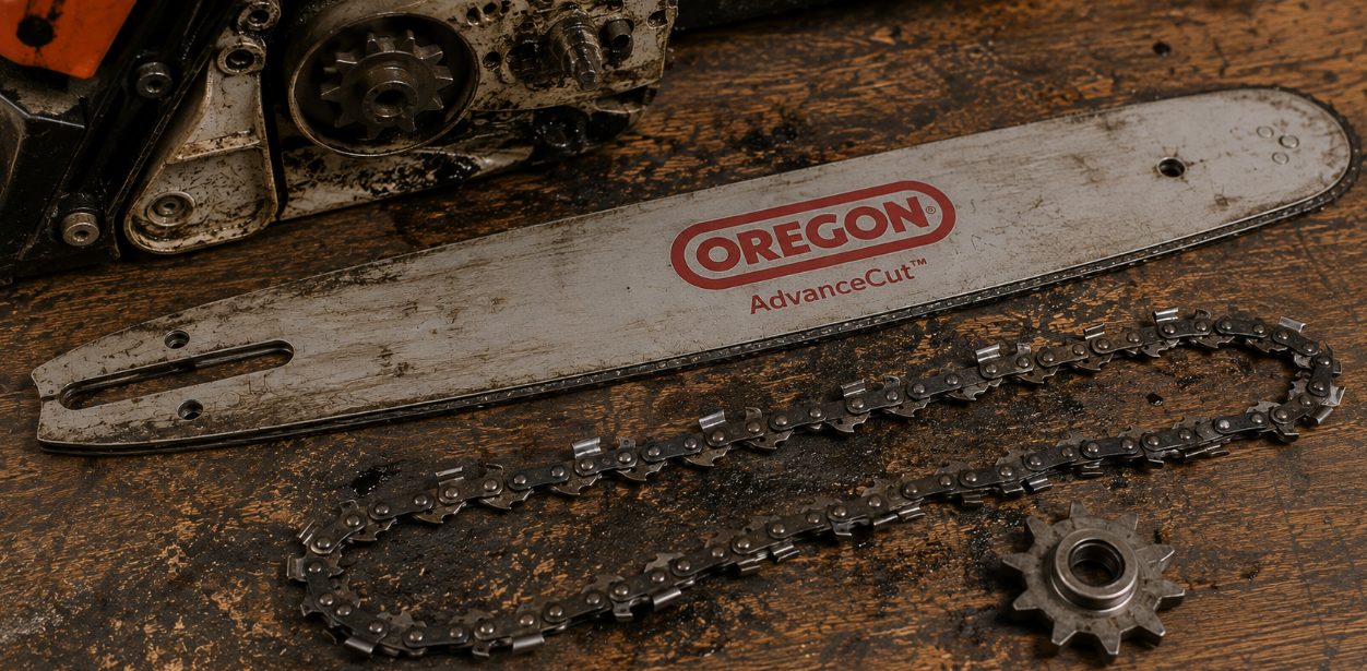 Entretien de chaîne Oregon sur établi