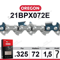 Chaîne de tronçonneuse Oregon 72 Maillons 72 entraineurs Jauge 1.5mm 21BPX072E Husqvarna, Stiga, Jonsered...